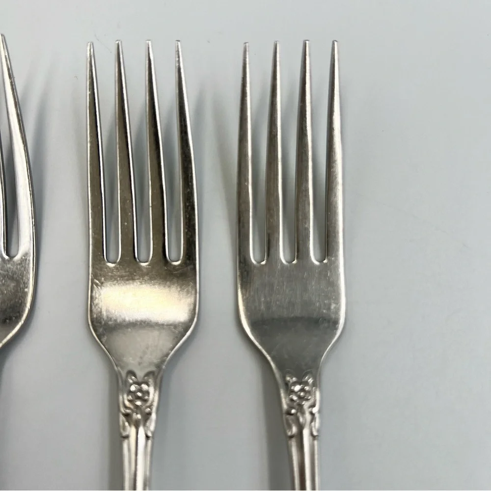 Vintage Oneida WMA Rogers Huntington Stainless Flatware Dinner Fork Set of 5 - Picture 5 of 10